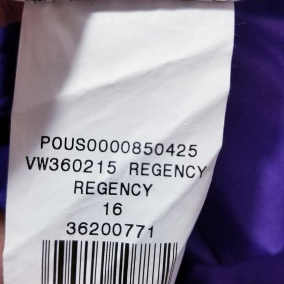 WHITE by Vera Wang Purple Regency Gown Dress One Shoulder Slit - Picture 9 of 11